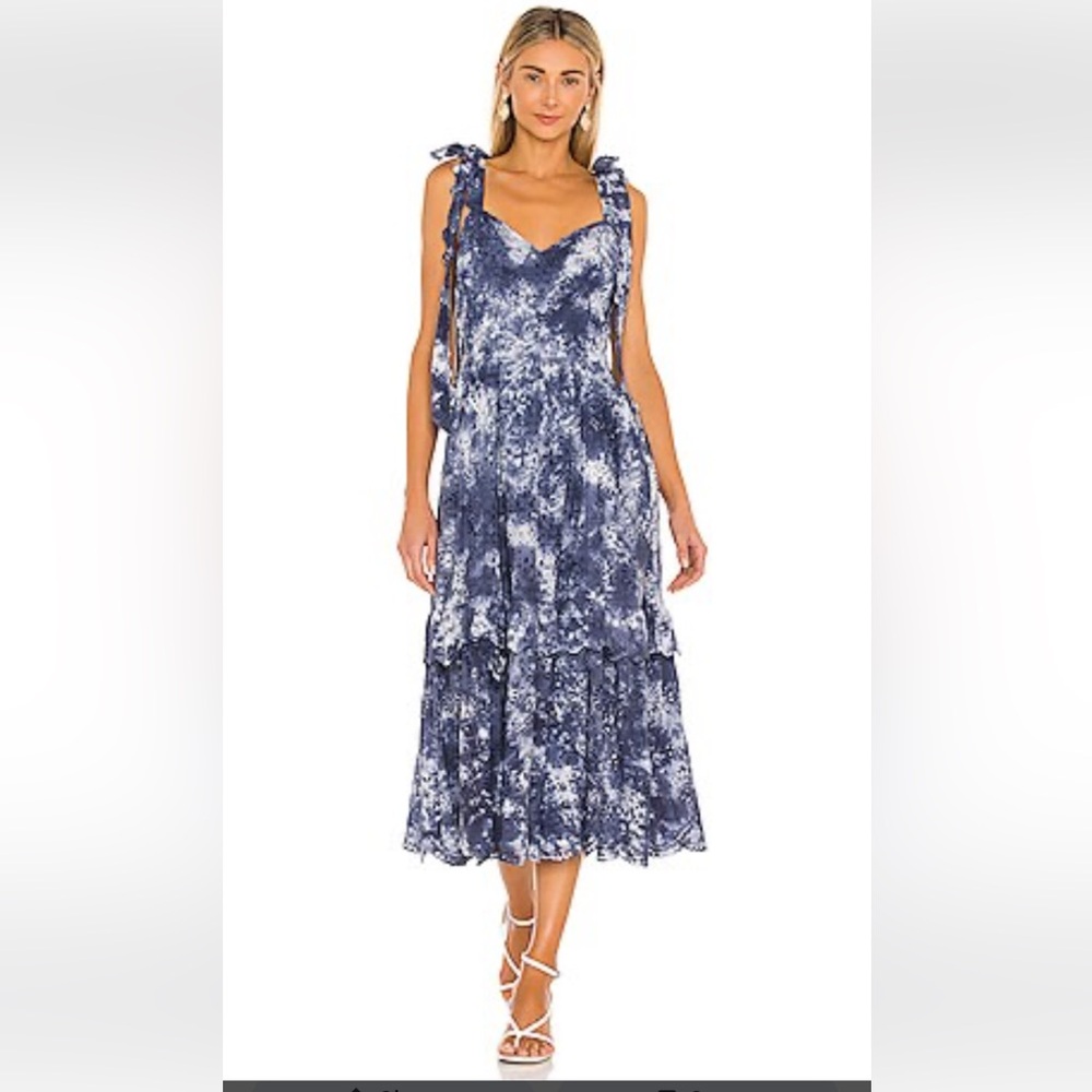 Women's Blue Tie-Dye Dress